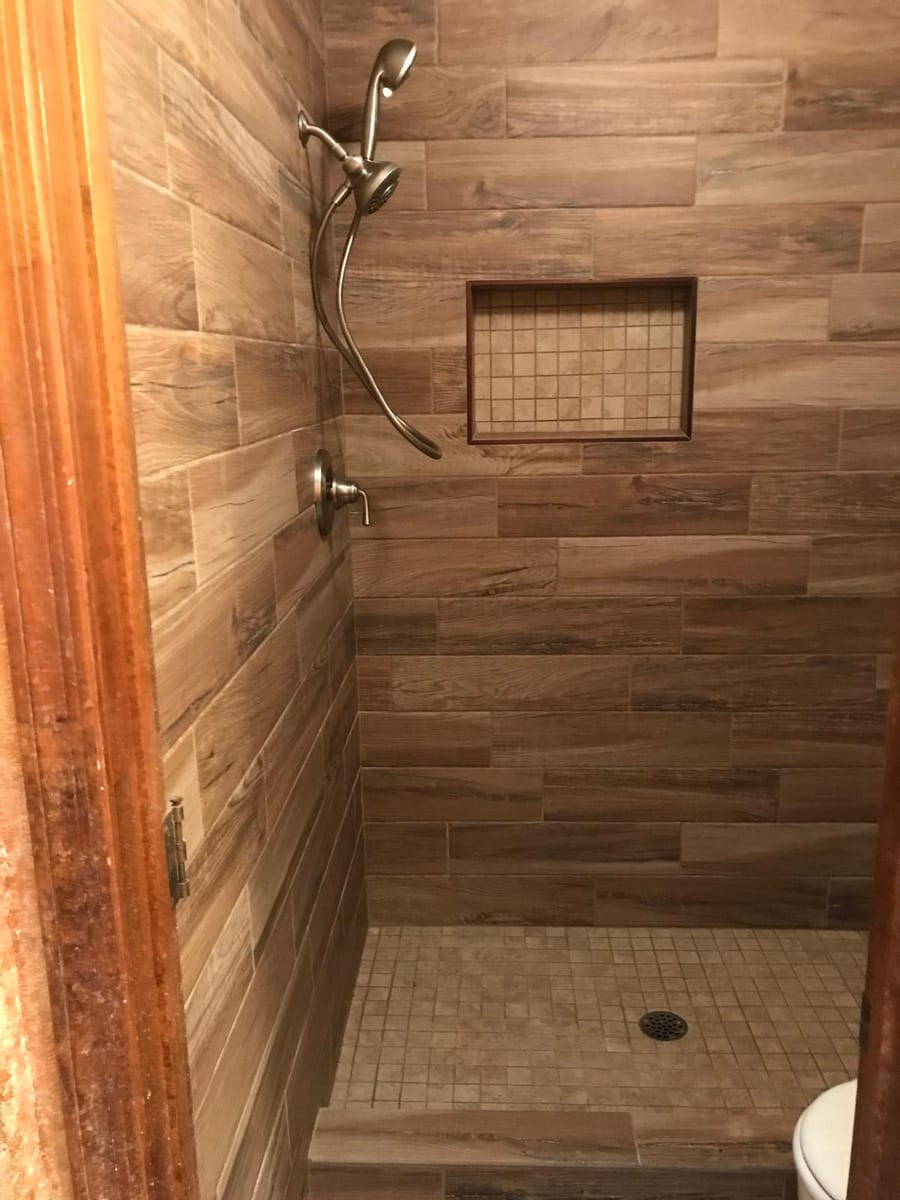 Modern tiled bathroom renovation